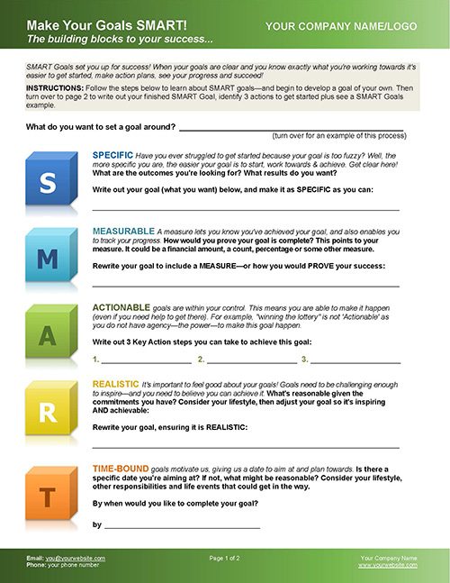 SMART Goals Coaching Tool Page 1