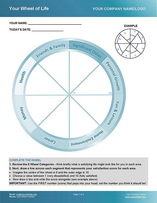 Free Wheel of Life Template! Page 1