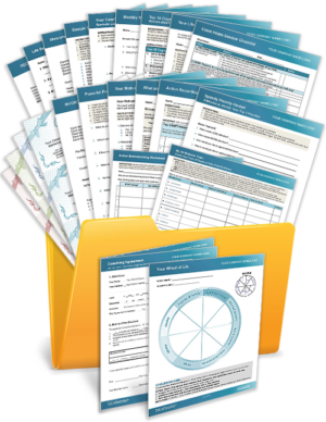 Coaching Welcome Packet with Coaching Templates, Forms and Exercises in a Folder