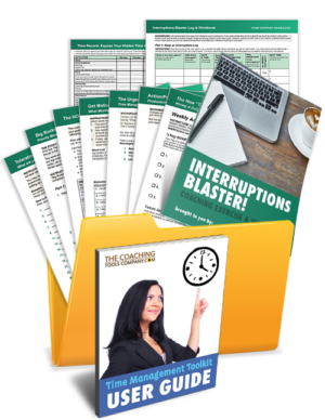 Productivity and Time Management Coaching Tools, Forms, Exercises, Templates in a Folder